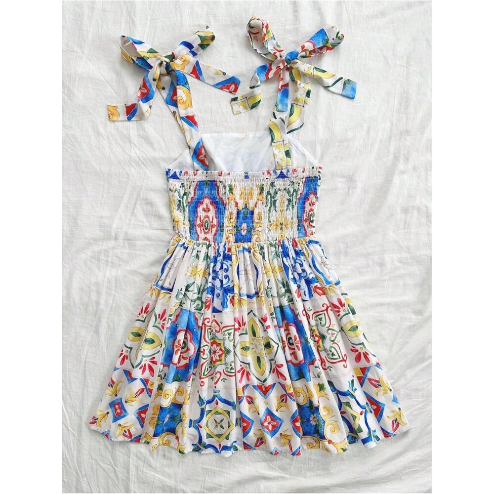 Colorful Patterned Mini Dress - Picture 3 of 6